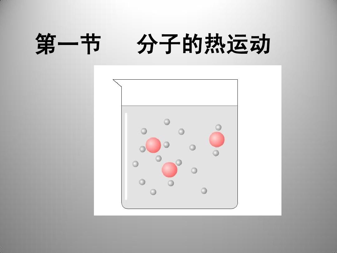 分子热运动教学设计初中_分子热运动的平均速率_分子在不断运动