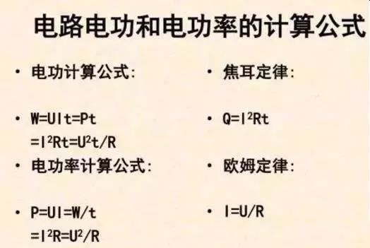 电功率公式及单位_电功率计算公式单位_电功率的计算公式