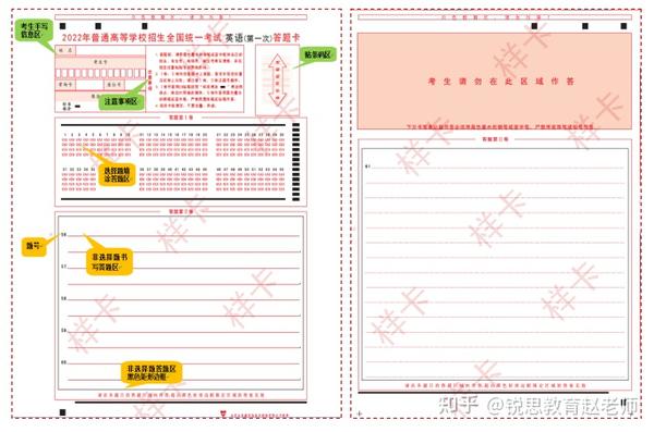 高考答题卡模板