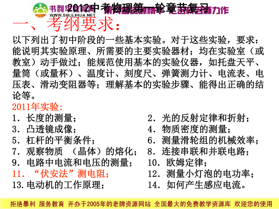 2012中考物理复习专题：多种方法测电阻1