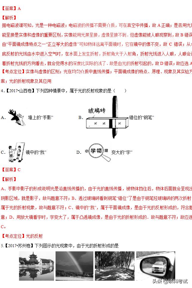 初中物理光学题